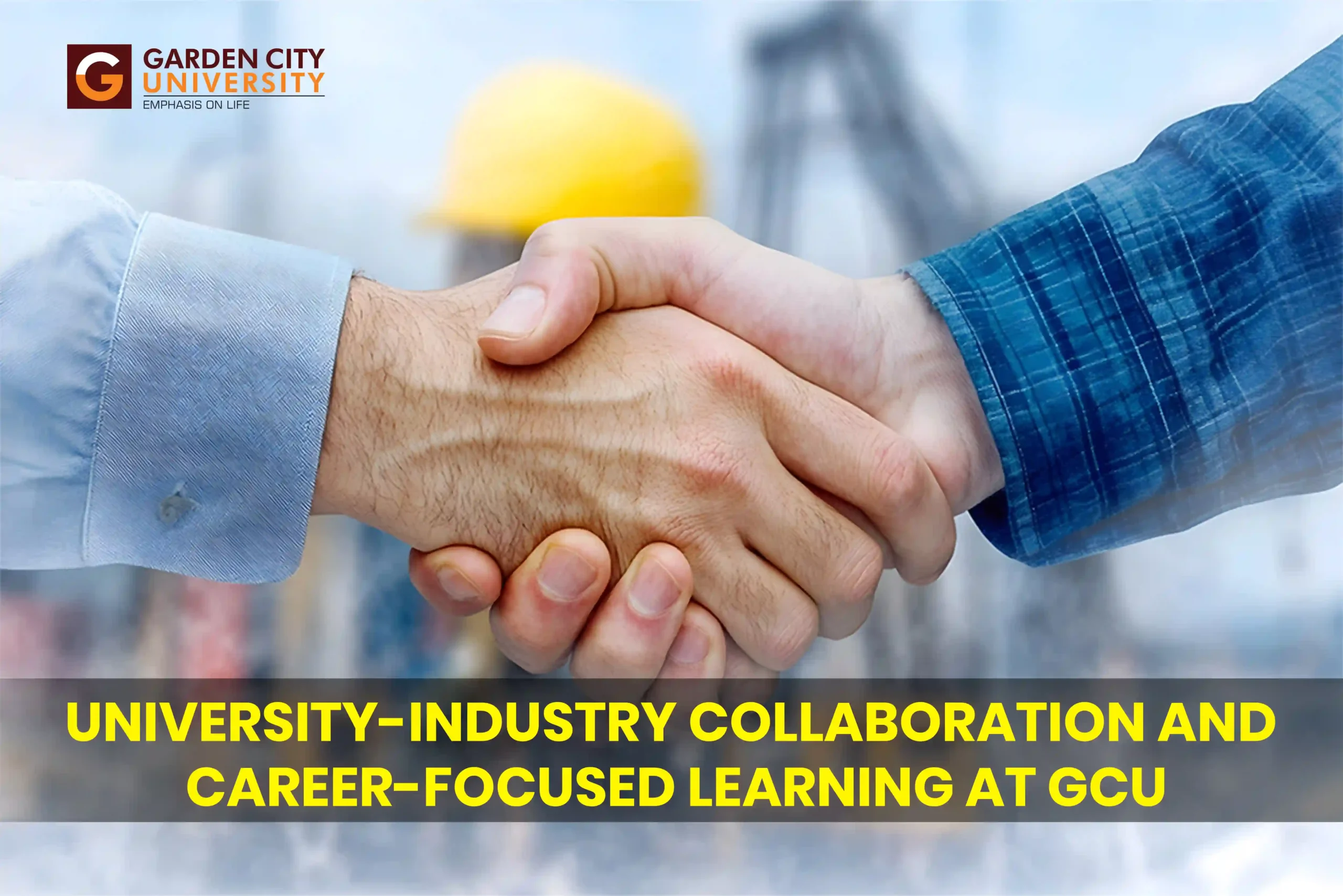 University-industry collaboration at Garden City University. This image represents the bridge between academic learning and professional careers at GCU Bangalore, focusing on placements and corporate partnerships.